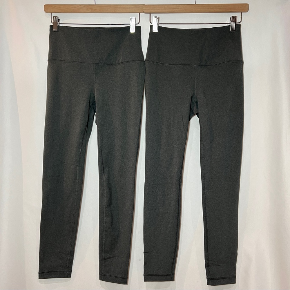 Lot 2 Athletic Works Womens High Waisted Leggings Gray Size Small S Workout